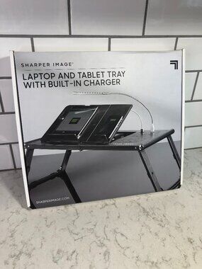 Sharper Image Laptop & Tablet Tray With Built-In Charger